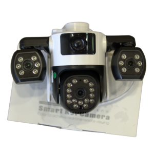 Three Lens 5MP WiFi + SIM Based PTZ Camera with Two Way Talking, 360° PTZ Rotation, Full HD Video, Motion Tracking