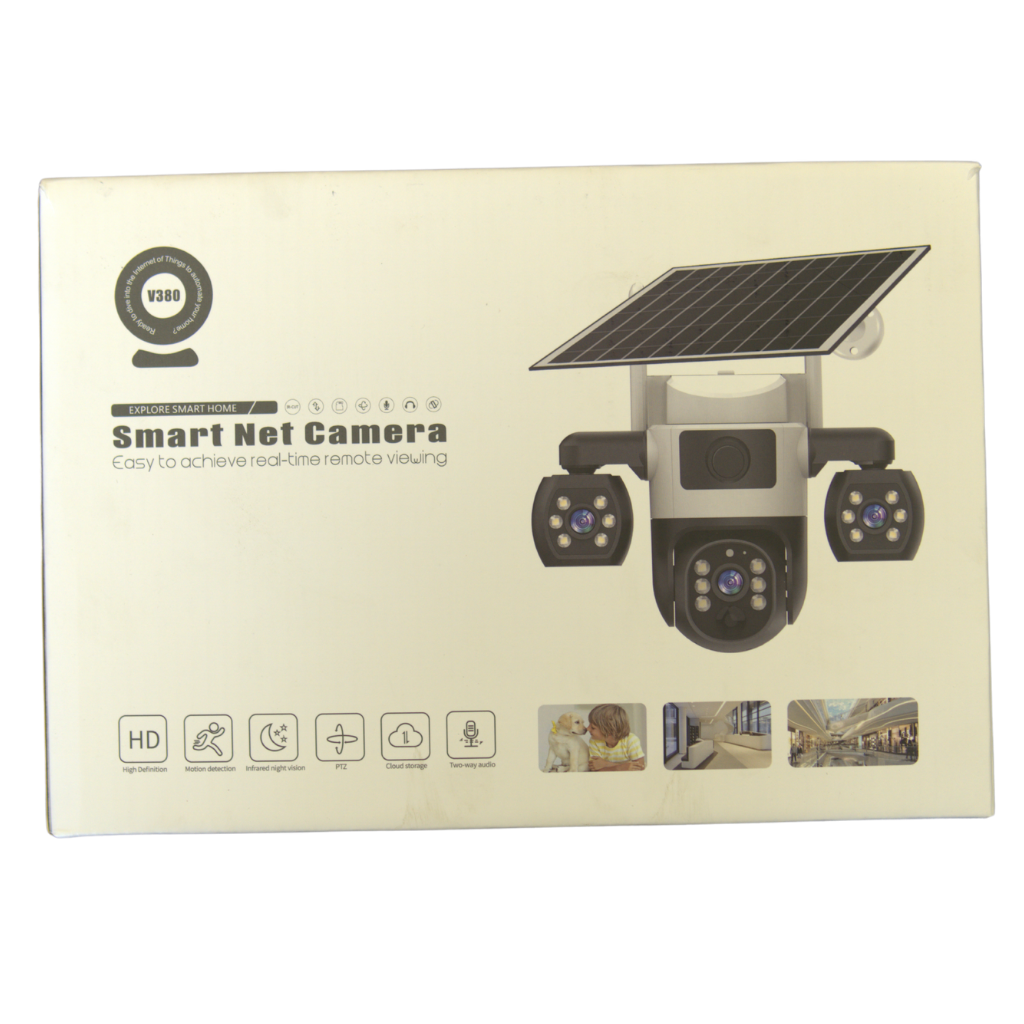 Three Lens 5MP SIM Based Solar PTZ Camera with Two Way Talking, 360° PTZ Rotation, Full HD Video, Motion Tracking - Image 4