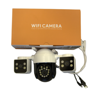 Three Lens 5MP WiFi + SIM Based PTZ Camera with Two Way Talking, 360° PTZ Rotation, Full HD Video, Motion Tracking