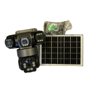 Three Lens 5MP WiFi + SIM Based Solar PTZ Camera with Two Way Talking, 360° PTZ Rotation, Full HD Video, Motion Tracking