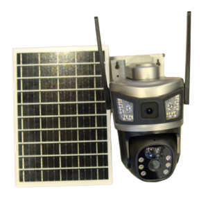Dual Lens 5MP SIM Based Solar PTZ Camera with Two Way Talking, 360° PTZ Rotation, Full HD Video, Motion Tracking