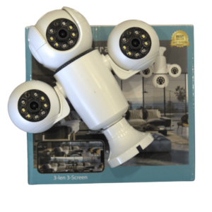 Three Lens 4MP WiFi PTZ Camera with Two Way Talking, 360° PTZ Rotation, Full HD Video, Motion Tracking