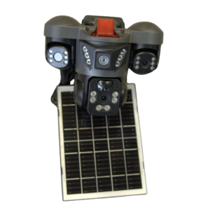 Three Lens 5MP SIM Based Solar PTZ Camera with Two Way Talking, 360° PTZ Rotation, Full HD Video, Motion Tracking