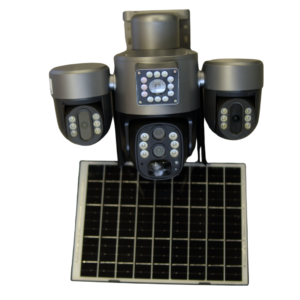 Three Lens 5MP SIM Based Solar PTZ Camera with 10X Zoom, Two Way Talking, 360° PTZ Rotation, Full HD Video, Motion Tracking